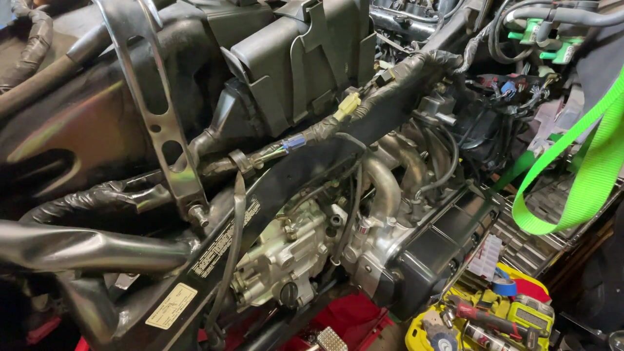 Video still: 1995 red Honda Gold Wing GL1500 Interstate (24 s clip)